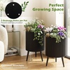 image:imageGiantex Set of 2 Flower Pots with Stand 14 amp 12 Metal Plant Stand with Drainage Holes Modern Fluted Plant Holder Indoor Outdoor Planter Pot for Hallway Living Room Garden PatioMedium