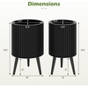 image:imageGiantex Set of 2 Flower Pots with Stand 14 amp 12 Metal Plant Stand with Drainage Holes Modern Fluted Plant Holder Indoor Outdoor Planter Pot for Hallway Living Room Garden PatioSmall