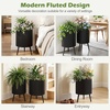 image:imageGiantex Set of 2 Flower Pots with Stand 14 amp 12 Metal Plant Stand with Drainage Holes Modern Fluted Plant Holder Indoor Outdoor Planter Pot for Hallway Living Room Garden PatioMedium