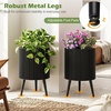 image:imageGiantex Set of 2 Flower Pots with Stand 14 amp 12 Metal Plant Stand with Drainage Holes Modern Fluted Plant Holder Indoor Outdoor Planter Pot for Hallway Living Room Garden PatioMedium
