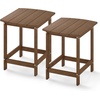 image:imageGiantex Side Table Outdoor Small Patio Table 18 Adirondack Table Weather Resistant End Tables Outside Square Tea Table for Patio Backyard Poolside Garden Balcony 1 WhiteCoffee