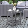 image:imageGiantex Side Table Outdoor Small Patio Table 18 Adirondack Table Weather Resistant End Tables Outside Square Tea Table for Patio Backyard Poolside Garden Balcony 1 WhiteGrey