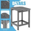 image:imageGiantex Side Table Outdoor Small Patio Table 18 Adirondack Table Weather Resistant End Tables Outside Square Tea Table for Patio Backyard Poolside Garden Balcony 1 WhiteGrey