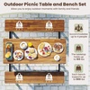 image:imageGiantex Single Picnic Table Bench Set Acacia Wood Outdoor Dining Table Set Heavy Duty Metal Frame Rectangular Tabletop for Porch Patio Lawn Garden 275x32x29554495395