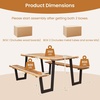image:imageGiantex Single Picnic Table Bench Set Acacia Wood Outdoor Dining Table Set Heavy Duty Metal Frame Rectangular Tabletop for Porch Patio Lawn Garden 275x32x29571x30x30