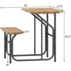 image:imageGiantex Single Picnic Table Bench Set Acacia Wood Outdoor Dining Table Set Heavy Duty Metal Frame Rectangular Tabletop for Porch Patio Lawn Garden 275x32x295275x32x295