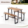 image:imageGiantex Single Picnic Table Bench Set Acacia Wood Outdoor Dining Table Set Heavy Duty Metal Frame Rectangular Tabletop for Porch Patio Lawn Garden 275x32x29554495395