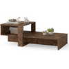 image:imageGiantex Small Coffee Table with Storage 315 Wood Unique Center Table with 2Tier Shelf Low Accent Cocktail Tea Table Mid Century Modern Coffee Table for Living Room Small SpacesRustic Brown