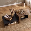 image:imageGiantex Small Coffee Table with Storage 315 Wood Unique Center Table with 2Tier Shelf Low Accent Cocktail Tea Table Mid Century Modern Coffee Table for Living Room Small SpacesBlack