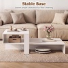 image:imageGiantex Small Coffee Table with Storage 315 Wood Unique Center Table with 2Tier Shelf Low Accent Cocktail Tea Table Mid Century Modern Coffee Table for Living Room Small SpacesWhite