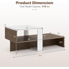 image:imageGiantex Small Coffee Table with Storage 315 Wood Unique Center Table with 2Tier Shelf Low Accent Cocktail Tea Table Mid Century Modern Coffee Table for Living Room Small SpacesWhite  Walnut