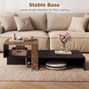 image:imageGiantex Small Coffee Table with Storage 315 Wood Unique Center Table with 2Tier Shelf Low Accent Cocktail Tea Table Mid Century Modern Coffee Table for Living Room Small SpacesBlack