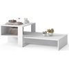 image:imageGiantex Small Coffee Table with Storage 315 Wood Unique Center Table with 2Tier Shelf Low Accent Cocktail Tea Table Mid Century Modern Coffee Table for Living Room Small SpacesWhite