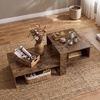 image:imageGiantex Small Coffee Table with Storage 315 Wood Unique Center Table with 2Tier Shelf Low Accent Cocktail Tea Table Mid Century Modern Coffee Table for Living Room Small SpacesRustic Brown
