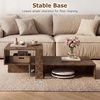 image:imageGiantex Small Coffee Table with Storage 315 Wood Unique Center Table with 2Tier Shelf Low Accent Cocktail Tea Table Mid Century Modern Coffee Table for Living Room Small SpacesRustic Brown