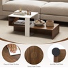 image:imageGiantex Small Coffee Table with Storage 315 Wood Unique Center Table with 2Tier Shelf Low Accent Cocktail Tea Table Mid Century Modern Coffee Table for Living Room Small SpacesWhite  Walnut
