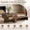 image:imageGiantex Small Coffee Table with Storage 315 Wood Unique Center Table with 2Tier Shelf Low Accent Cocktail Tea Table Mid Century Modern Coffee Table for Living Room Small SpacesRustic Brown