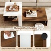 image:imageGiantex Small Coffee Table with Storage 315 Wood Unique Center Table with 2Tier Shelf Low Accent Cocktail Tea Table Mid Century Modern Coffee Table for Living Room Small SpacesWhite  Walnut