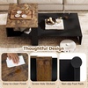 image:imageGiantex Small Coffee Table with Storage 315 Wood Unique Center Table with 2Tier Shelf Low Accent Cocktail Tea Table Mid Century Modern Coffee Table for Living Room Small SpacesBlack
