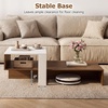 image:imageGiantex Small Coffee Table with Storage 315 Wood Unique Center Table with 2Tier Shelf Low Accent Cocktail Tea Table Mid Century Modern Coffee Table for Living Room Small SpacesWhite  Walnut