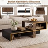 image:imageGiantex Small Coffee Table with Storage 315 Wood Unique Center Table with 2Tier Shelf Low Accent Cocktail Tea Table Mid Century Modern Coffee Table for Living Room Small SpacesBlack