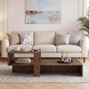 image:imageGiantex Small Coffee Table with Storage 315 Wood Unique Center Table with 2Tier Shelf Low Accent Cocktail Tea Table Mid Century Modern Coffee Table for Living Room Small SpacesRustic Brown