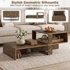 image:imageGiantex Small Coffee Table with Storage 315 Wood Unique Center Table with 2Tier Shelf Low Accent Cocktail Tea Table Mid Century Modern Coffee Table for Living Room Small SpacesRustic Brown