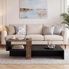 image:imageGiantex Small Coffee Table with Storage 315 Wood Unique Center Table with 2Tier Shelf Low Accent Cocktail Tea Table Mid Century Modern Coffee Table for Living Room Small SpacesBlack