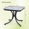 image:imageGiantex Small Outdoor Side Table with Tempered Glass Top HeavyDuty Metal Frame 110 Lbs Capacity Square Patio Table for Balcony Porch Backyard Deck Black2