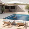 image:imageGiantex Umbrella Pole Table Tray  20 Outdoor Side Table with 15 Umbrella Hole Height Adjustable Knob AllWeather PE Matrial for Patio Backyard Deck Garden Poolside BlackBlack