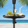 image:imageGiantex Umbrella Pole Table Tray  20 Outdoor Side Table with 15 Umbrella Hole Height Adjustable Knob AllWeather PE Matrial for Patio Backyard Deck Garden Poolside BlackBlack