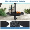 image:imageGiantex Umbrella Pole Table Tray  20 Outdoor Side Table with 15 Umbrella Hole Height Adjustable Knob AllWeather PE Matrial for Patio Backyard Deck Garden Poolside BlackBlack