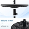 image:imageGiantex Umbrella Pole Table Tray  20 Outdoor Side Table with 15 Umbrella Hole Height Adjustable Knob AllWeather PE Matrial for Patio Backyard Deck Garden Poolside BlackBlack