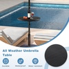 image:imageGiantex Umbrella Pole Table Tray  20 Outdoor Side Table with 15 Umbrella Hole Height Adjustable Knob AllWeather PE Matrial for Patio Backyard Deck Garden Poolside BlackBlack