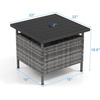 image:imageGiantex Umbrella Table Outdoor Side Table with 2 Umbrella Hole Rattan Umbrella Stand Holder Heavy Duty Metal Frame Patio Bistro Table for Deck Garden Poolside Mix Gray HDPE TabletopMix Gray
