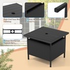 image:imageGiantex Umbrella Table Outdoor Side Table with 2 Umbrella Hole Rattan Umbrella Stand Holder Heavy Duty Metal Frame Patio Bistro Table for Deck Garden Poolside Mix Gray HDPE TabletopBlack