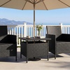 image:imageGiantex Umbrella Table Outdoor Side Table with 2 Umbrella Hole Rattan Umbrella Stand Holder Heavy Duty Metal Frame Patio Bistro Table for Deck Garden Poolside Mix Gray HDPE TabletopBlack