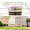 image:imageGiantex Wood Raised Garden Bed wFolding DropLeaf Potting Table Planter Box for Flower Herb Vegetable Fruit Indoor Outdoor Elevated Raised Beds for Gardening Backyard Patio Balcony25x265x295