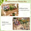 image:imageGiantex Wood Raised Garden Bed wFolding DropLeaf Potting Table Planter Box for Flower Herb Vegetable Fruit Indoor Outdoor Elevated Raised Beds for Gardening Backyard Patio Balcony32x15x30