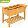 image:imageGiantex Wood Raised Garden Bed wFolding DropLeaf Potting Table Planter Box for Flower Herb Vegetable Fruit Indoor Outdoor Elevated Raised Beds for Gardening Backyard Patio Balcony485x21x315