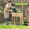 image:imageGiantex Wood Raised Garden Bed wFolding DropLeaf Potting Table Planter Box for Flower Herb Vegetable Fruit Indoor Outdoor Elevated Raised Beds for Gardening Backyard Patio Balcony25x265x295