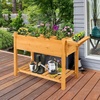 image:imageGiantex Wood Raised Garden Bed wFolding DropLeaf Potting Table Planter Box for Flower Herb Vegetable Fruit Indoor Outdoor Elevated Raised Beds for Gardening Backyard Patio Balcony485x21x315