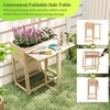 image:imageGiantex Wood Raised Garden Bed wFolding DropLeaf Potting Table Planter Box for Flower Herb Vegetable Fruit Indoor Outdoor Elevated Raised Beds for Gardening Backyard Patio Balcony25x265x295