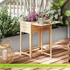image:imageGiantex Wood Raised Garden Bed wFolding DropLeaf Potting Table Planter Box for Flower Herb Vegetable Fruit Indoor Outdoor Elevated Raised Beds for Gardening Backyard Patio Balcony25x265x295