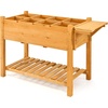 image:imageGiantex Wood Raised Garden Bed wFolding DropLeaf Potting Table Planter Box for Flower Herb Vegetable Fruit Indoor Outdoor Elevated Raised Beds for Gardening Backyard Patio Balcony485x21x315