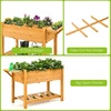 image:imageGiantex Wood Raised Garden Bed wFolding DropLeaf Potting Table Planter Box for Flower Herb Vegetable Fruit Indoor Outdoor Elevated Raised Beds for Gardening Backyard Patio Balcony485x21x315