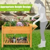image:imageGiantex Wood Raised Garden Bed wFolding DropLeaf Potting Table Planter Box for Flower Herb Vegetable Fruit Indoor Outdoor Elevated Raised Beds for Gardening Backyard Patio Balcony485x21x315