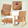 image:imageGiantex Wood Rocking Chair Outdoor  Outside Rocker with High Backrest Wide Armrests 330 Lbs Weight Capacity Patio Rocking Chairs for Lawn Backyard Indoors Deck Garden Porch Chair 2 NaturalNatural