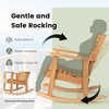image:imageGiantex Wood Rocking Chair Outdoor  Outside Rocker with High Backrest Wide Armrests 330 Lbs Weight Capacity Patio Rocking Chairs for Lawn Backyard Indoors Deck Garden Porch Chair 2 NaturalNatural