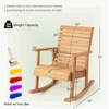 image:imageGiantex Wood Rocking Chair Outdoor  Outside Rocker with High Backrest Wide Armrests 330 Lbs Weight Capacity Patio Rocking Chairs for Lawn Backyard Indoors Deck Garden Porch Chair 2 NaturalNatural